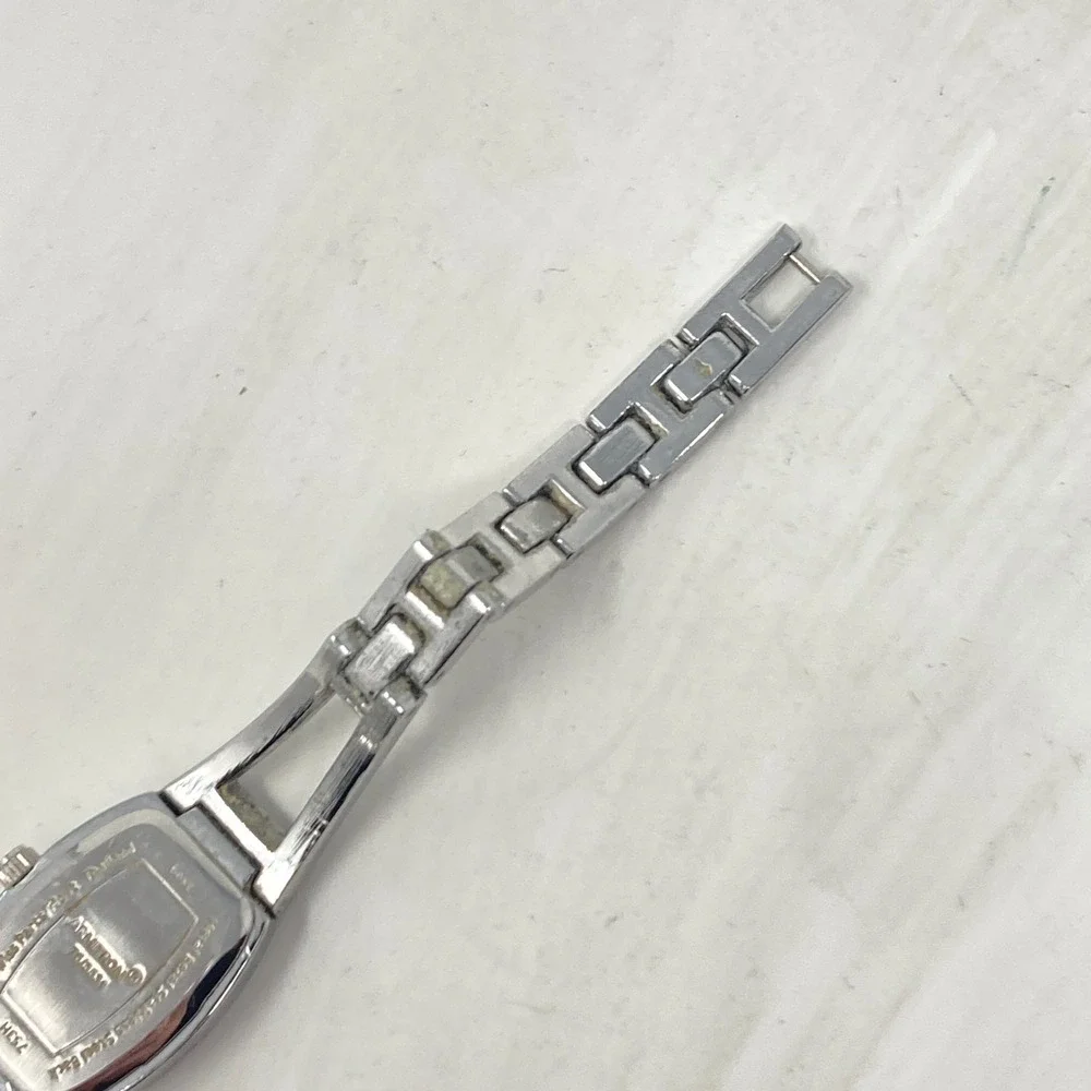 Armitron Watch Women 18mm Silver Tone Crystals Bling MOP Dial New Battery 6.5